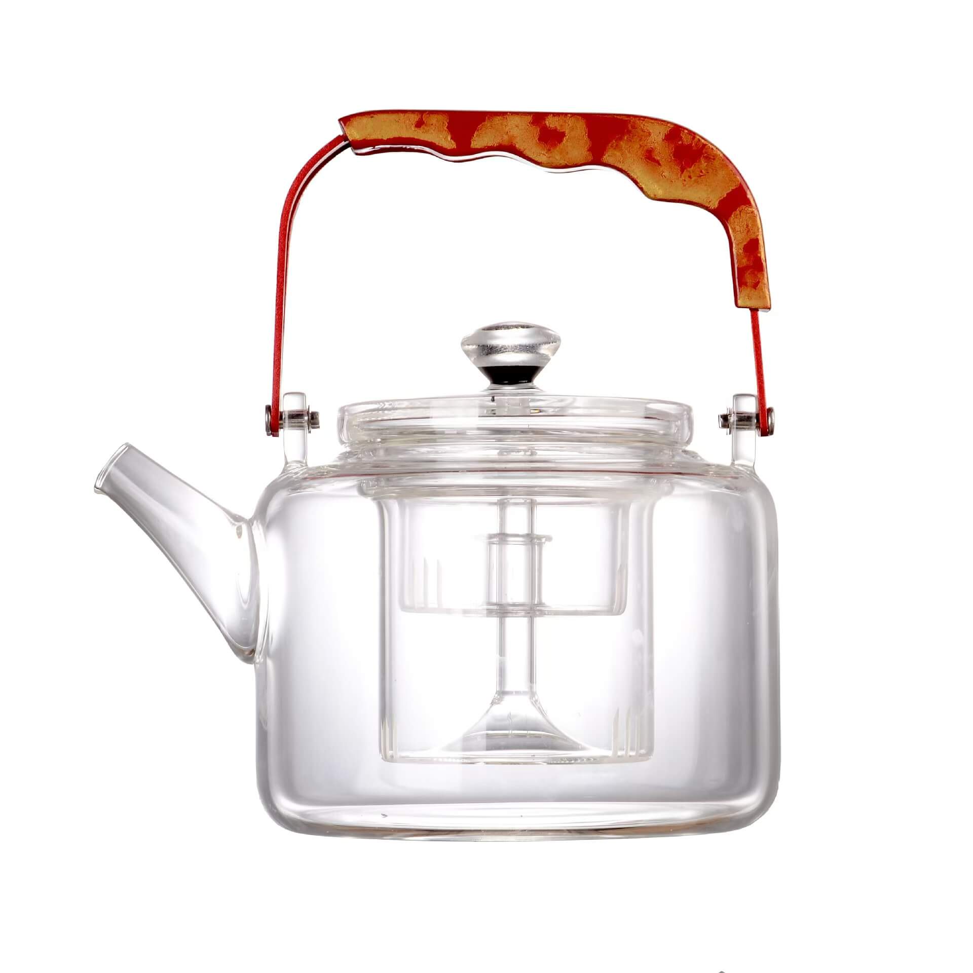 Clear Glass Teapot Strainer Tea Press Pot