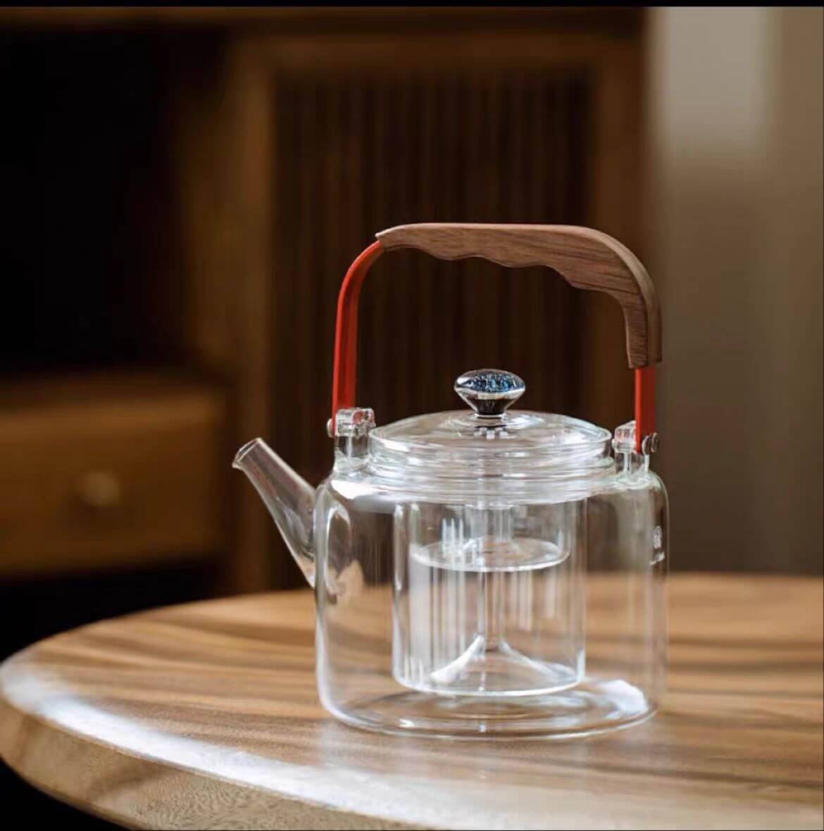 Clear Glass Teapot Strainer Tea Press Pot