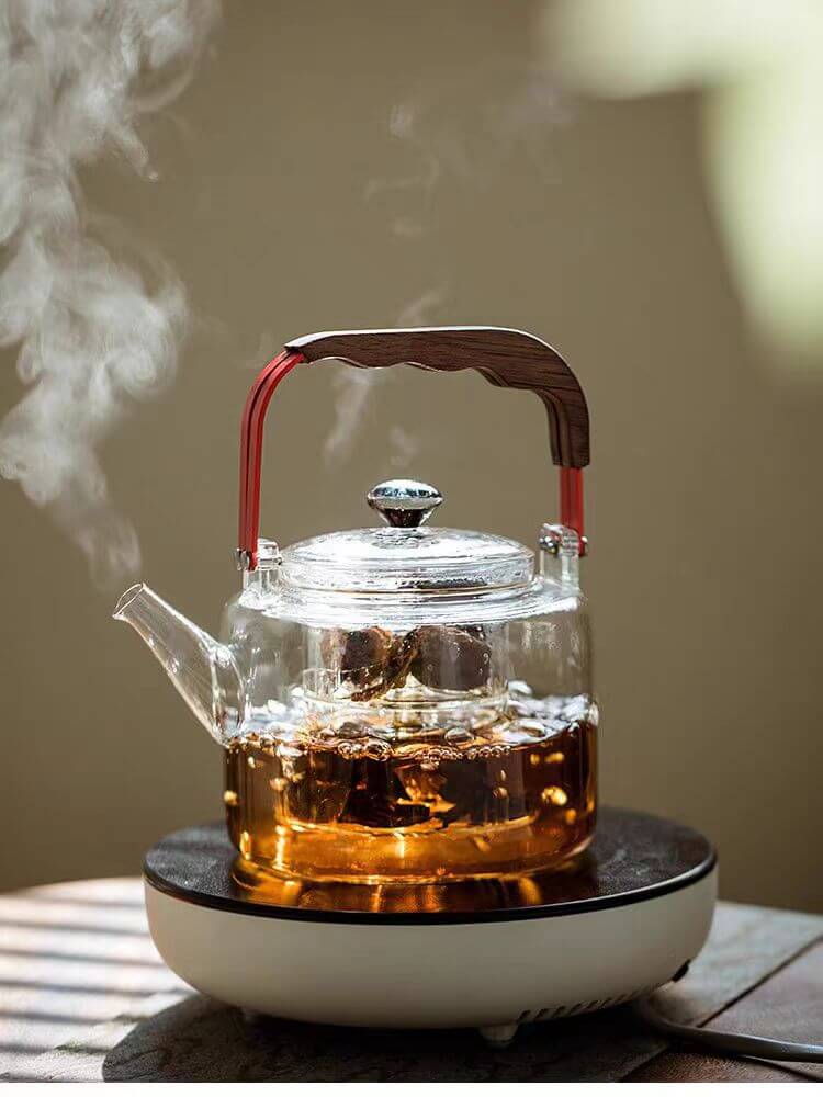 Clear Glass Teapot Strainer Tea Press Pot