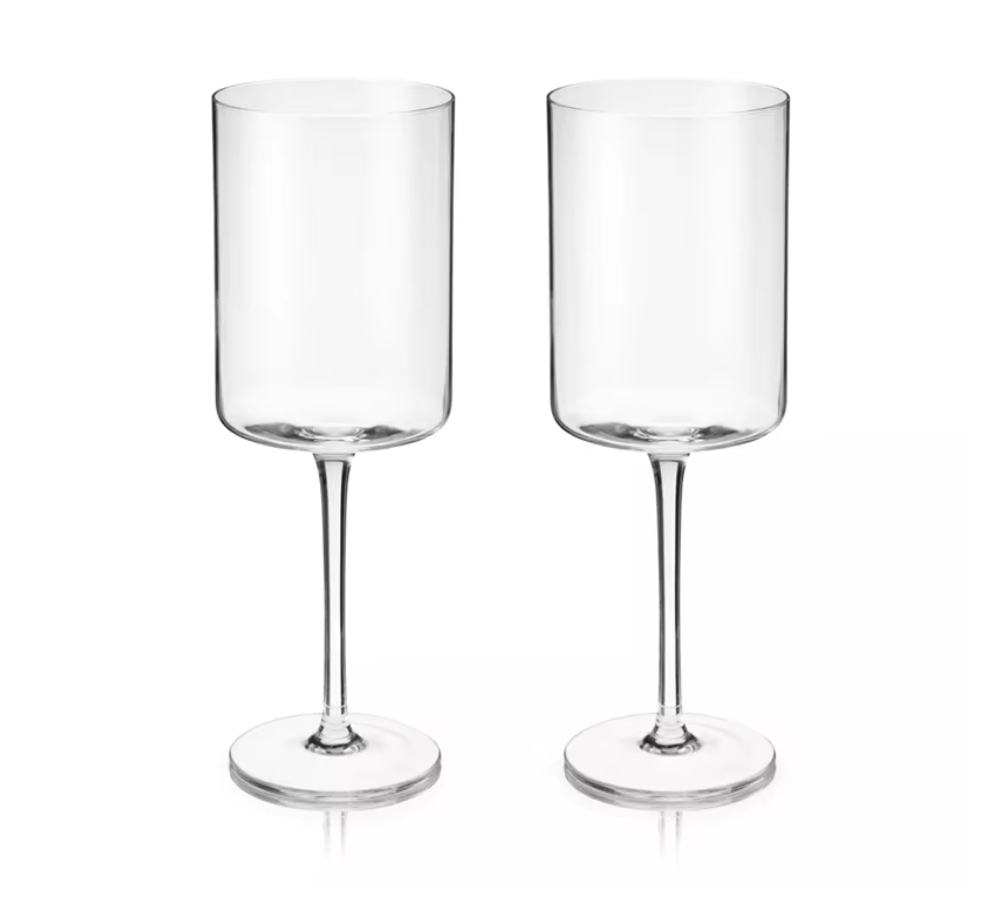 clear crystal bubble glass wine goblets