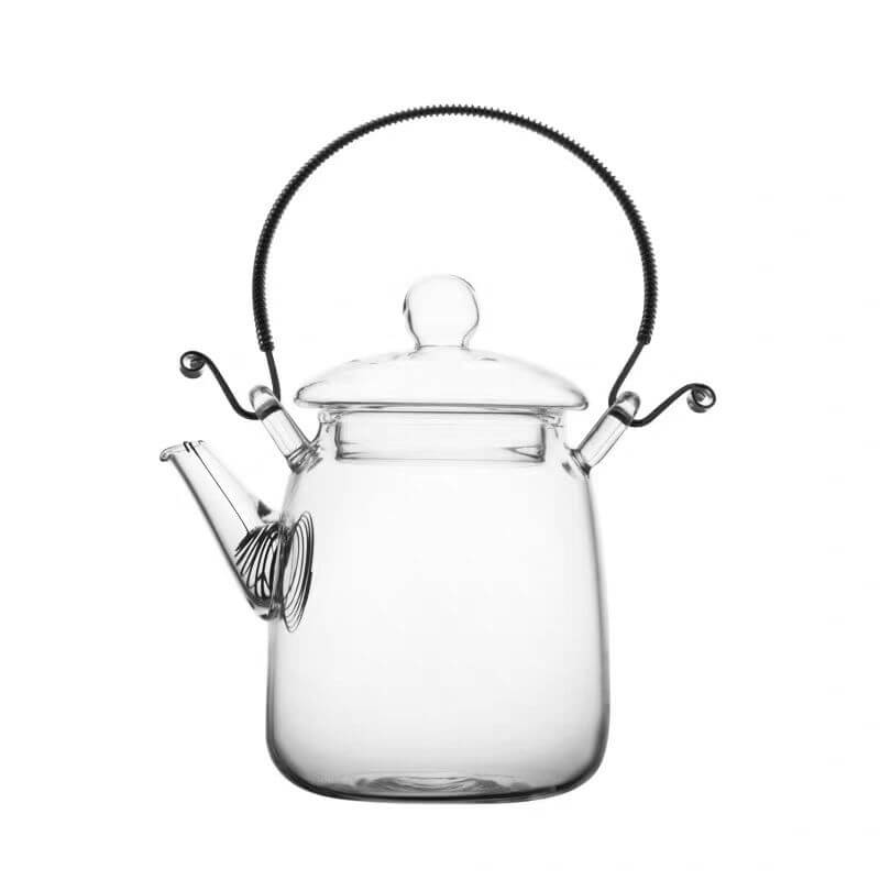 Stovetop Heat Resistant Clear Glass Tea Pot