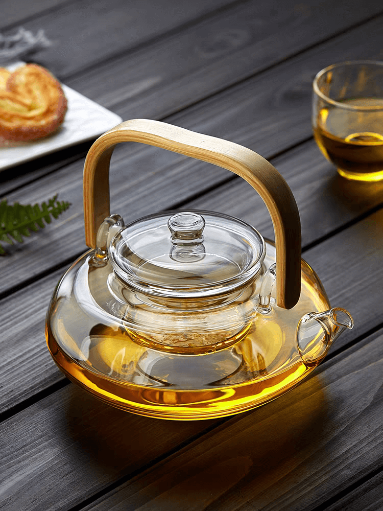 Clear Glass Tea Brewing Maker Pot With Filter