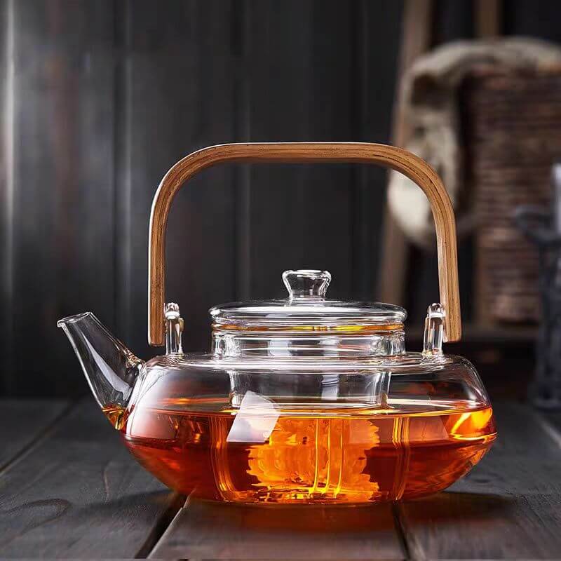 Clear Glass Tea Brewing Maker Pot With Filter