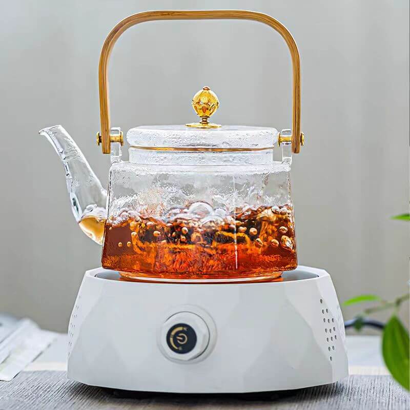 Stovetop Modern Square Glass Teapot With Filter