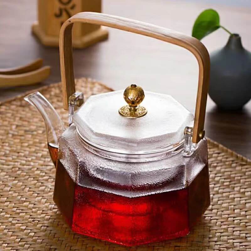 Stovetop Modern Square Glass Teapot With Filter