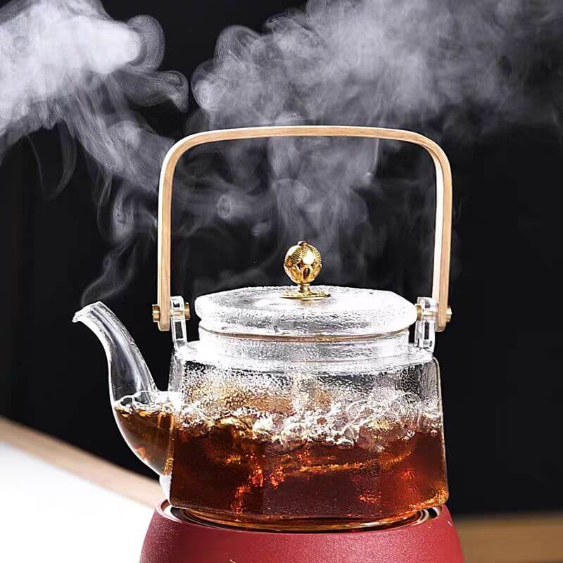 Stovetop Modern Square Glass Teapot With Filter
