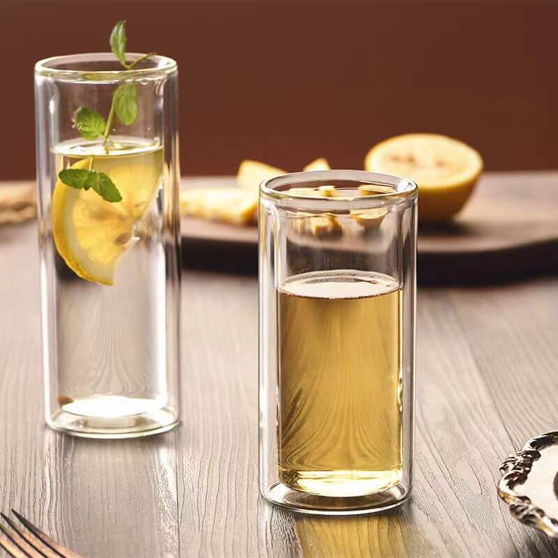 double layer glass tea cup double layer glass tea cup