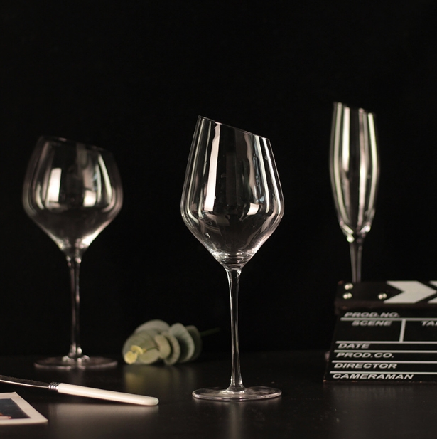 wedding party gift goblet stemware long stem clear crystal red wine glasses