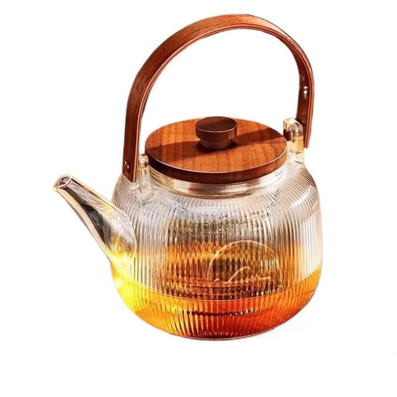 Loose Leaf Floral Glass Strainer Teapot
