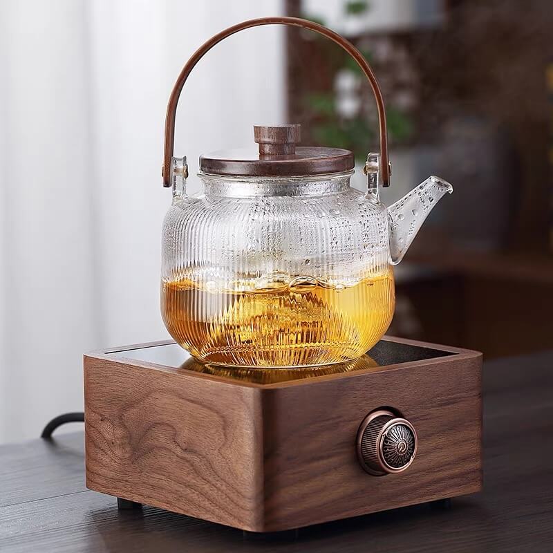 Loose Leaf Floral Glass Strainer Teapot