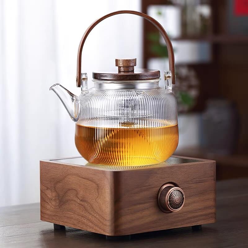 Loose Leaf Floral Glass Strainer Teapot