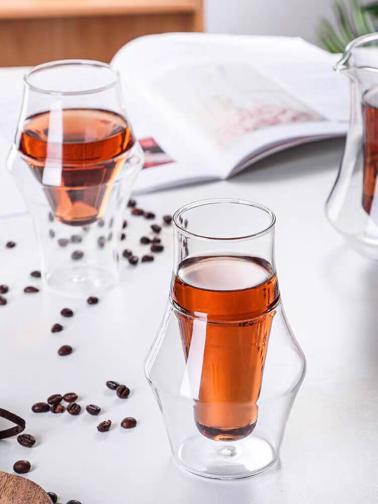 Double Walled Insulated Glass Cup Coffee Espresso Glasses