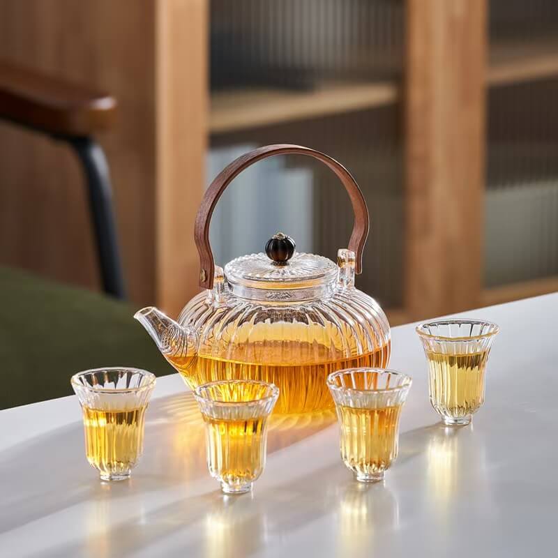 800ml Clear Heat Resistant Glass Tea Kettle Teapot