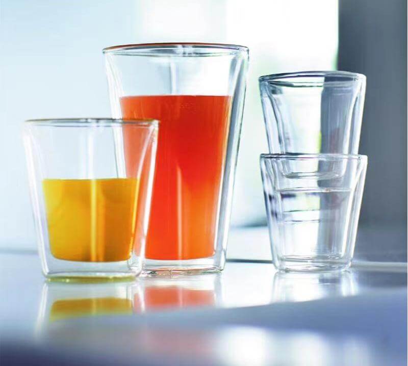Large Double Walled Insulated Glass Coffee Mugs Glasses No Handle