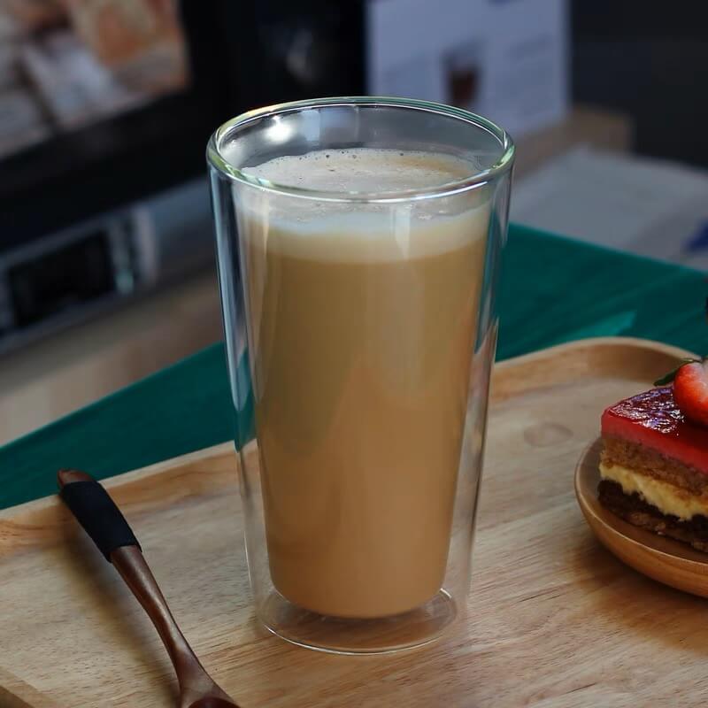 Large Double Walled Insulated Glass Coffee Mugs Glasses No Handle