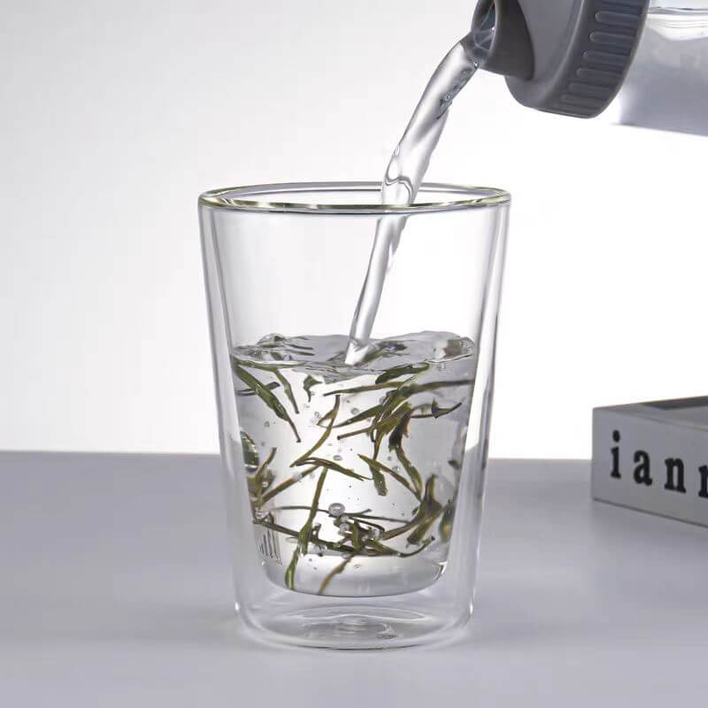 double walled glass mug no handle