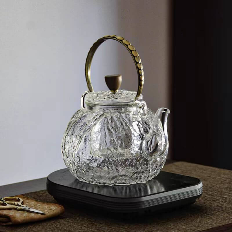 Stove Top Heat Resistant Glass Tea Kettle Infuser