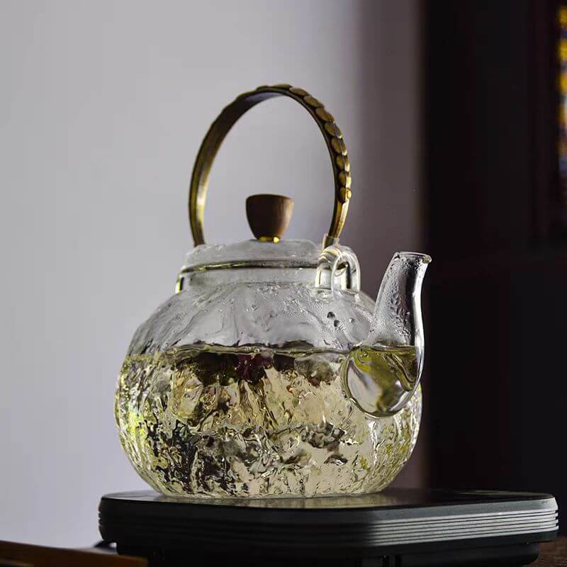 Stove Top Heat Resistant Glass Tea Kettle Infuser