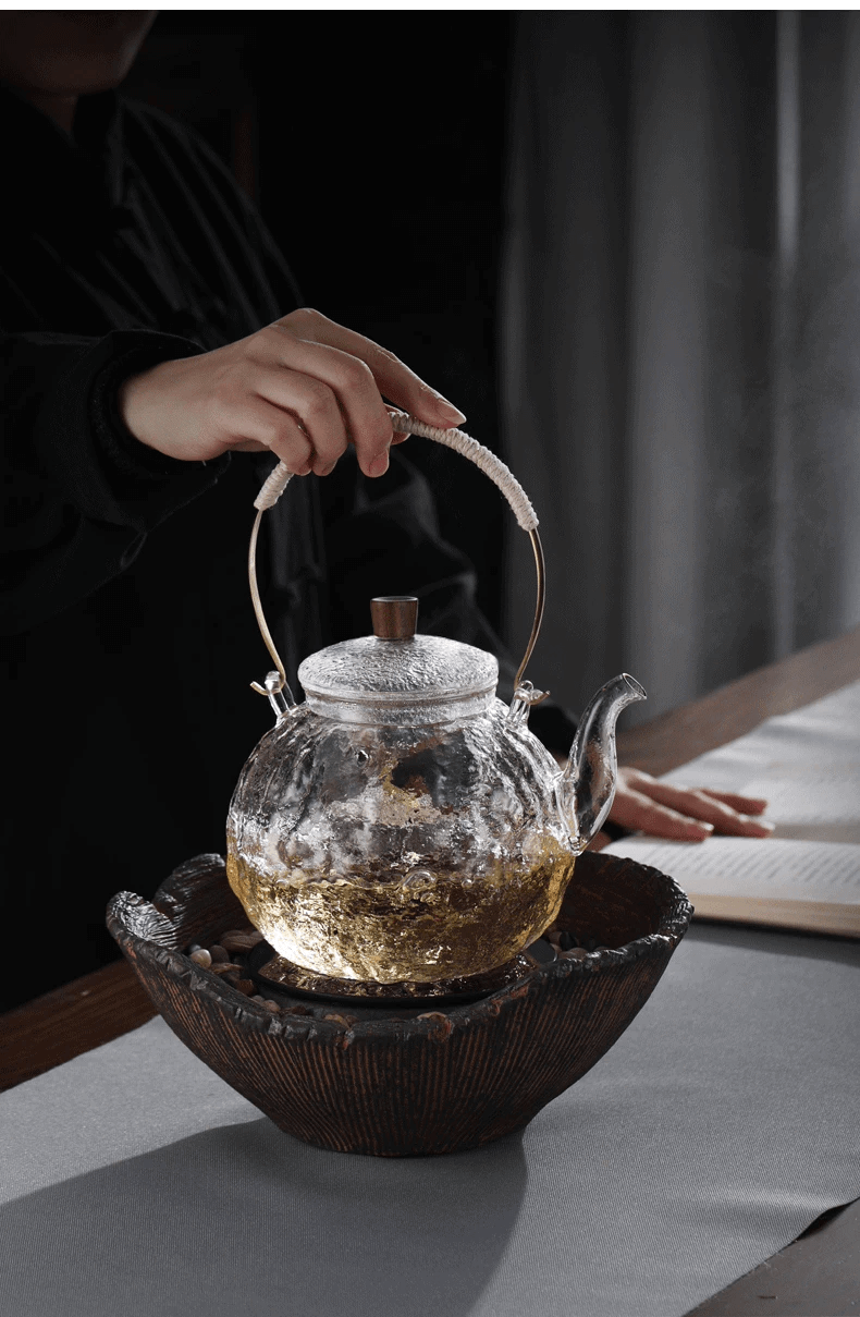 Stove Top Heat Resistant Glass Tea Kettle Infuser