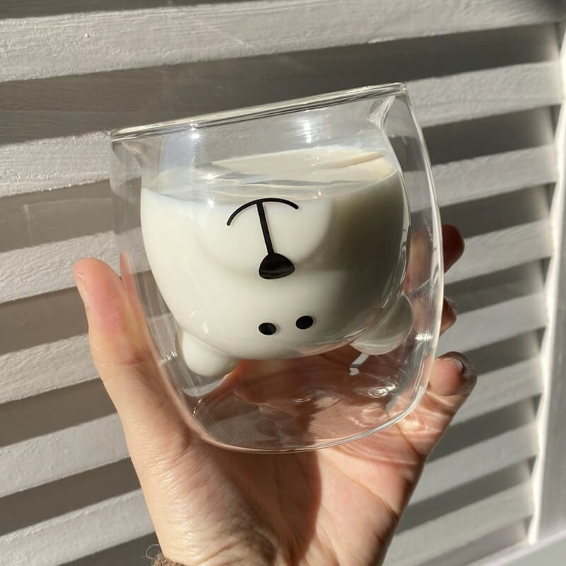 Cute Bear Double Layer Insulated Glass Latte Cups