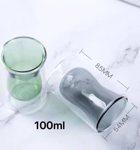 Coloured Double Wall Glass Tea Espresso Cups