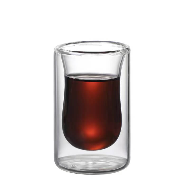 Coloured Double Wall Glass Tea Espresso Cups