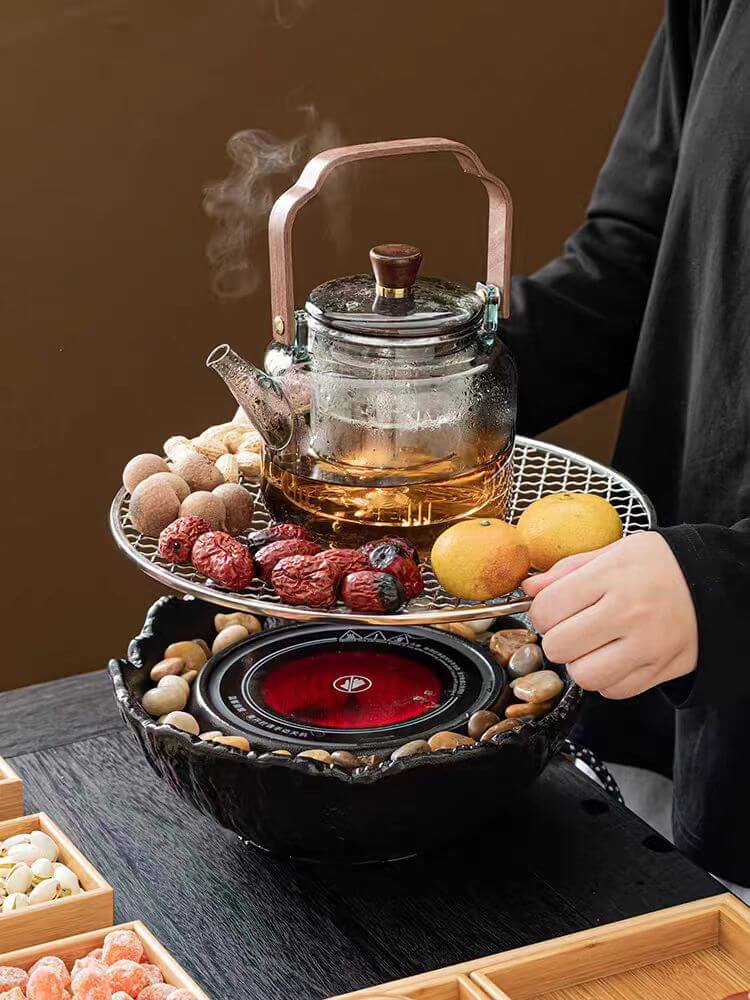 2 Cup Steeping Tea Bloom Glass Teapot