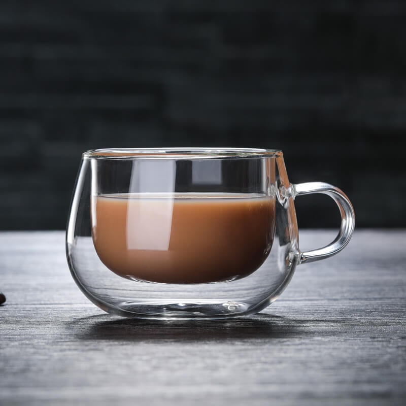 Double Layered Wall Glass Mugs For Coffee