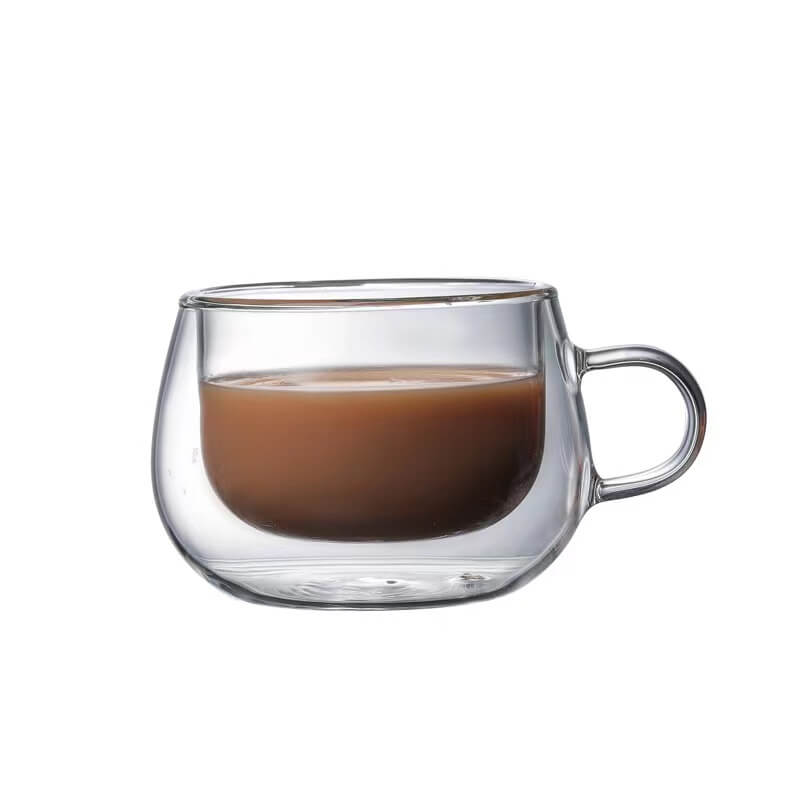 Double Layered Wall Glass Mugs For Coffee