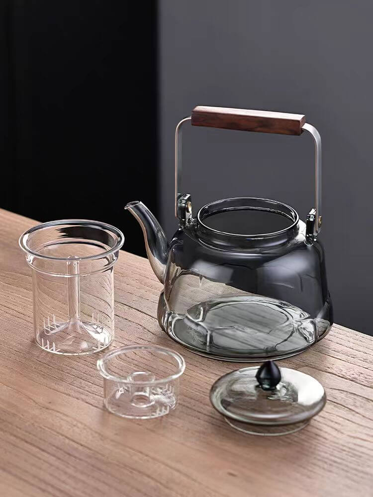 fancy grey glass teapot fancy grey glass teapot