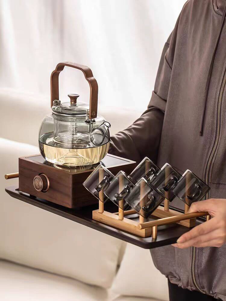 Magnetic Grey Glass Teapot For Stove