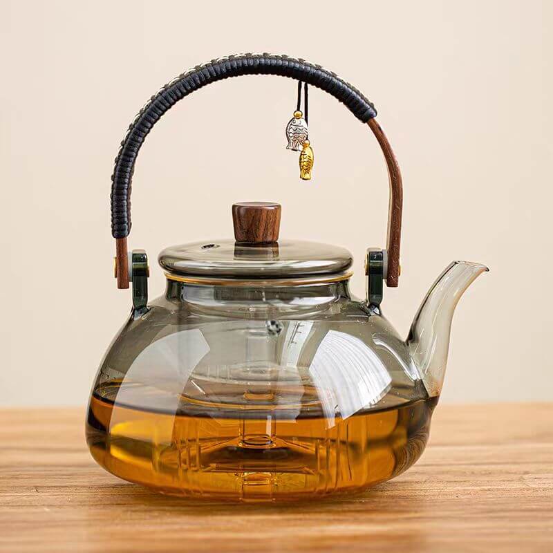 Stove Top Glass Tea Kettle Teapot With Infuser