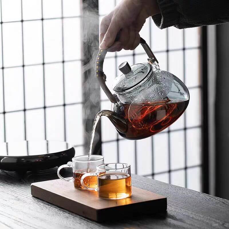 Stove Top Glass Tea Kettle Teapot With Infuser