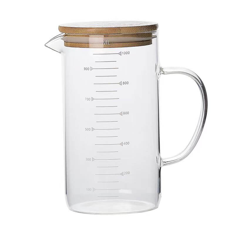 Kitchen Supplies Baking Tool Glass Measuring Cup With Scale Mark And Lid