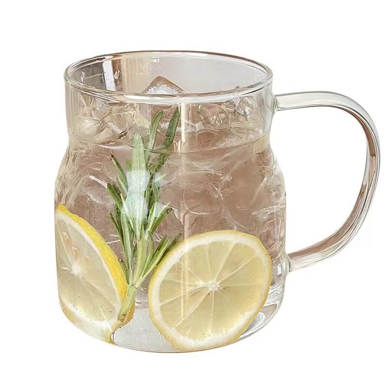 Large Clear Glass Beer Soda Iced Coffee Drink Cups With Handles