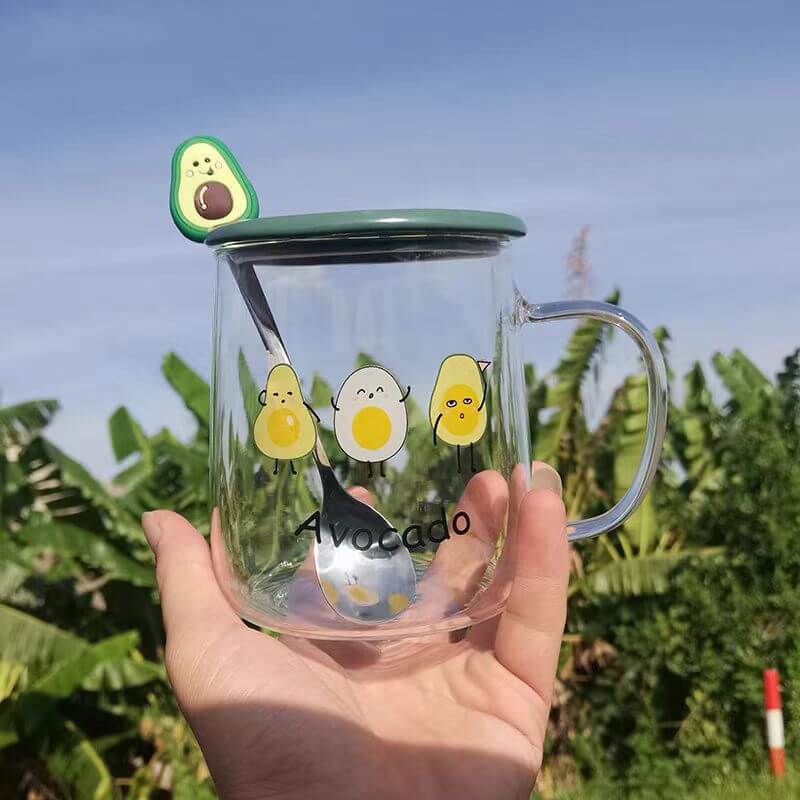 Tempered Glass Coffee Tea Tumblers Cup With Handle