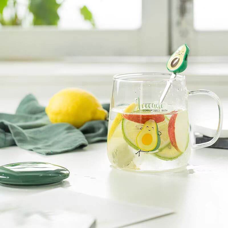 Tempered Glass Coffee Tea Tumblers Cup With Handle