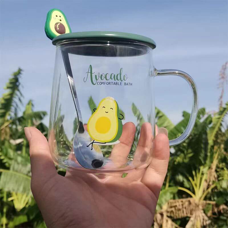 Tempered Glass Coffee Tea Tumblers Cup With Handle