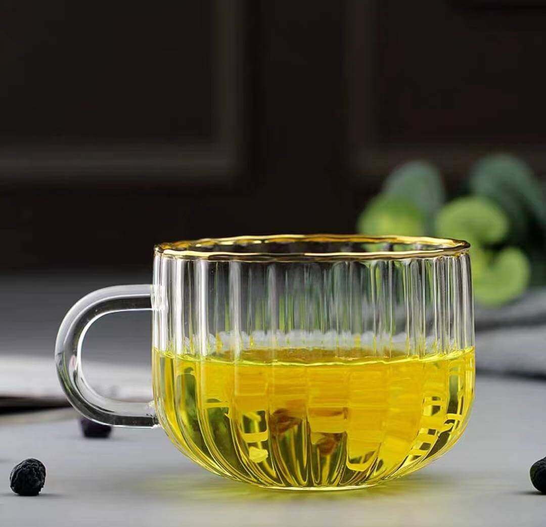 Clear Borosilicate Glass Drinking Coffee Milk Breakfast Cup With Handle