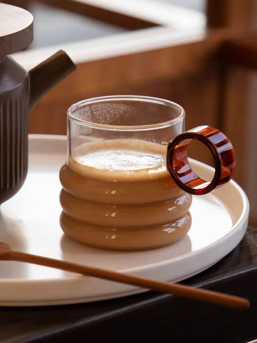 Clear Glass Hot Chocolate Coffee Milk Breakfast Mugs