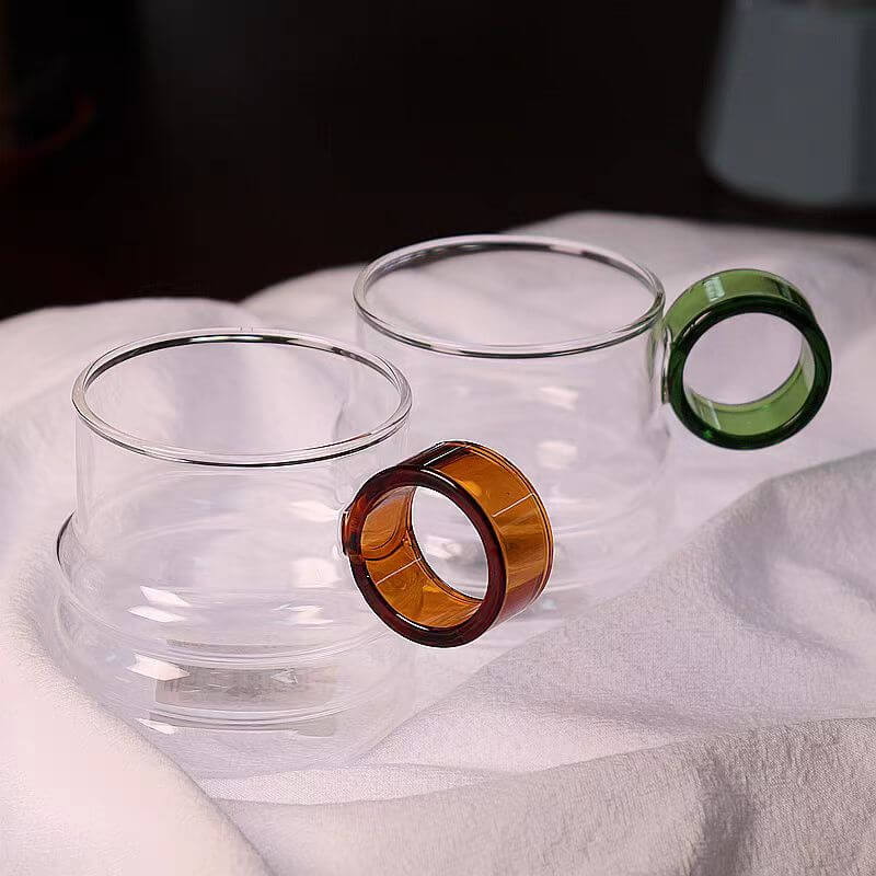 Clear Glass Hot Chocolate Coffee Milk Breakfast Mugs