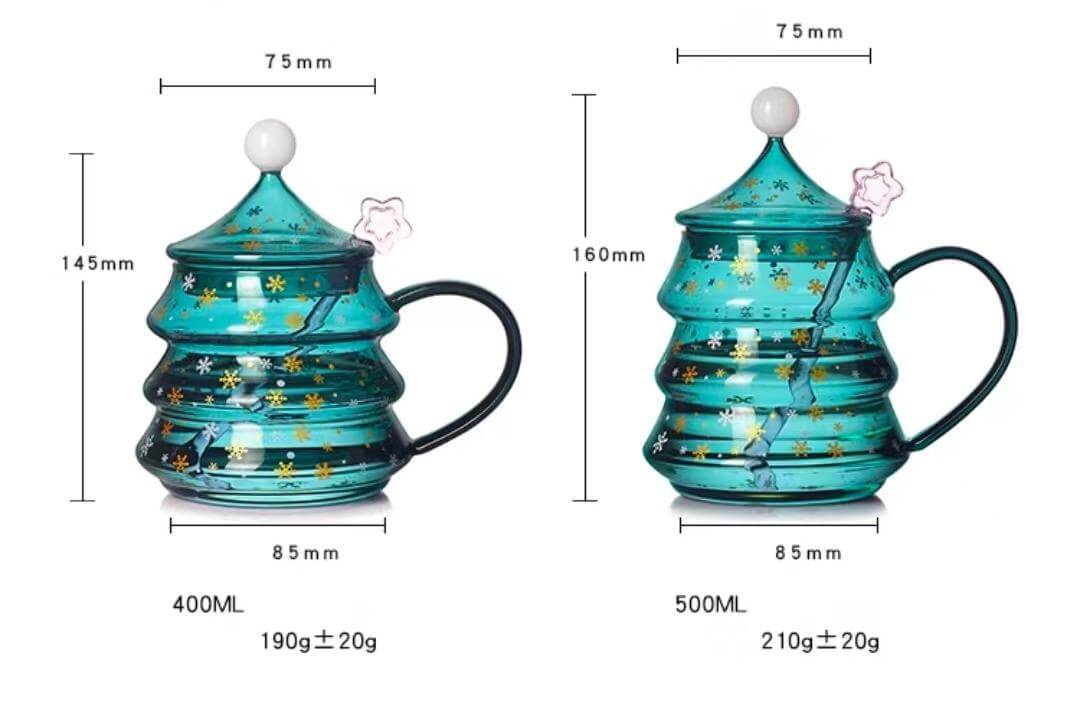 Christmas Style Colored Glass Iced Coffee Drinking Mug With Spoon
