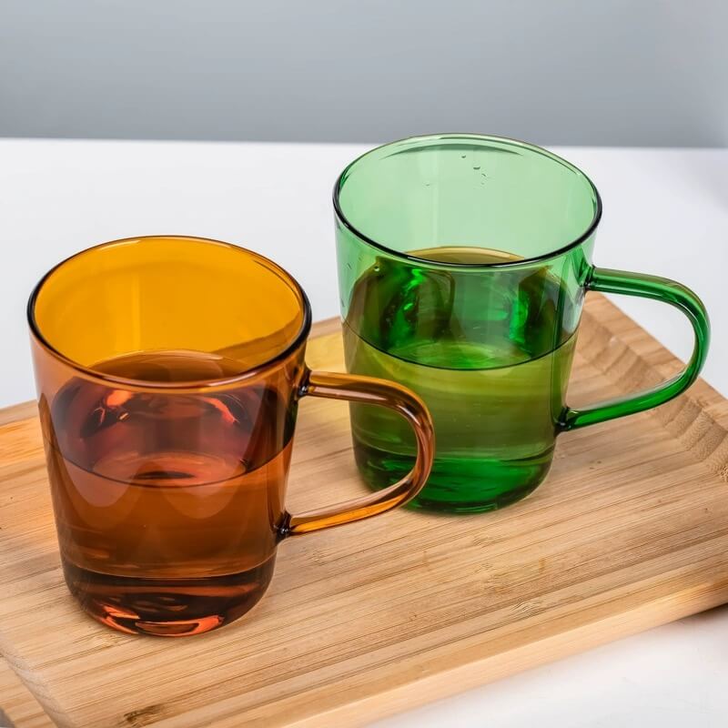 Colored Glass Coffee Mugs