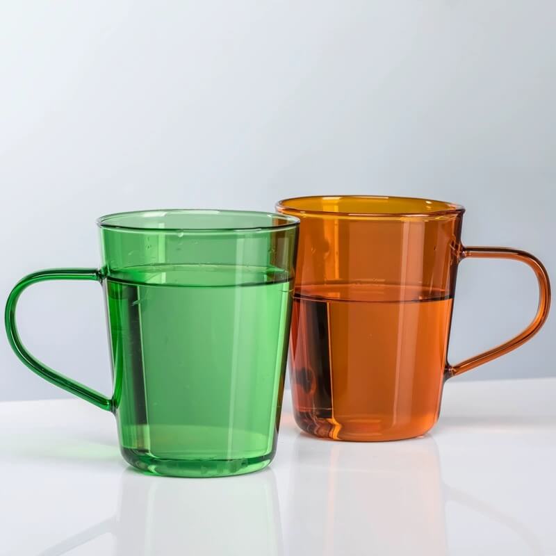 Colored Glass Coffee Mugs