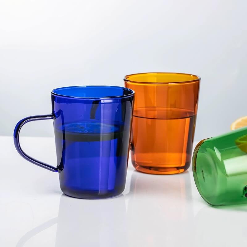 Colored Glass Coffee Mugs