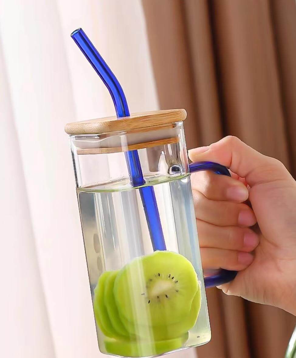glass cups with straw