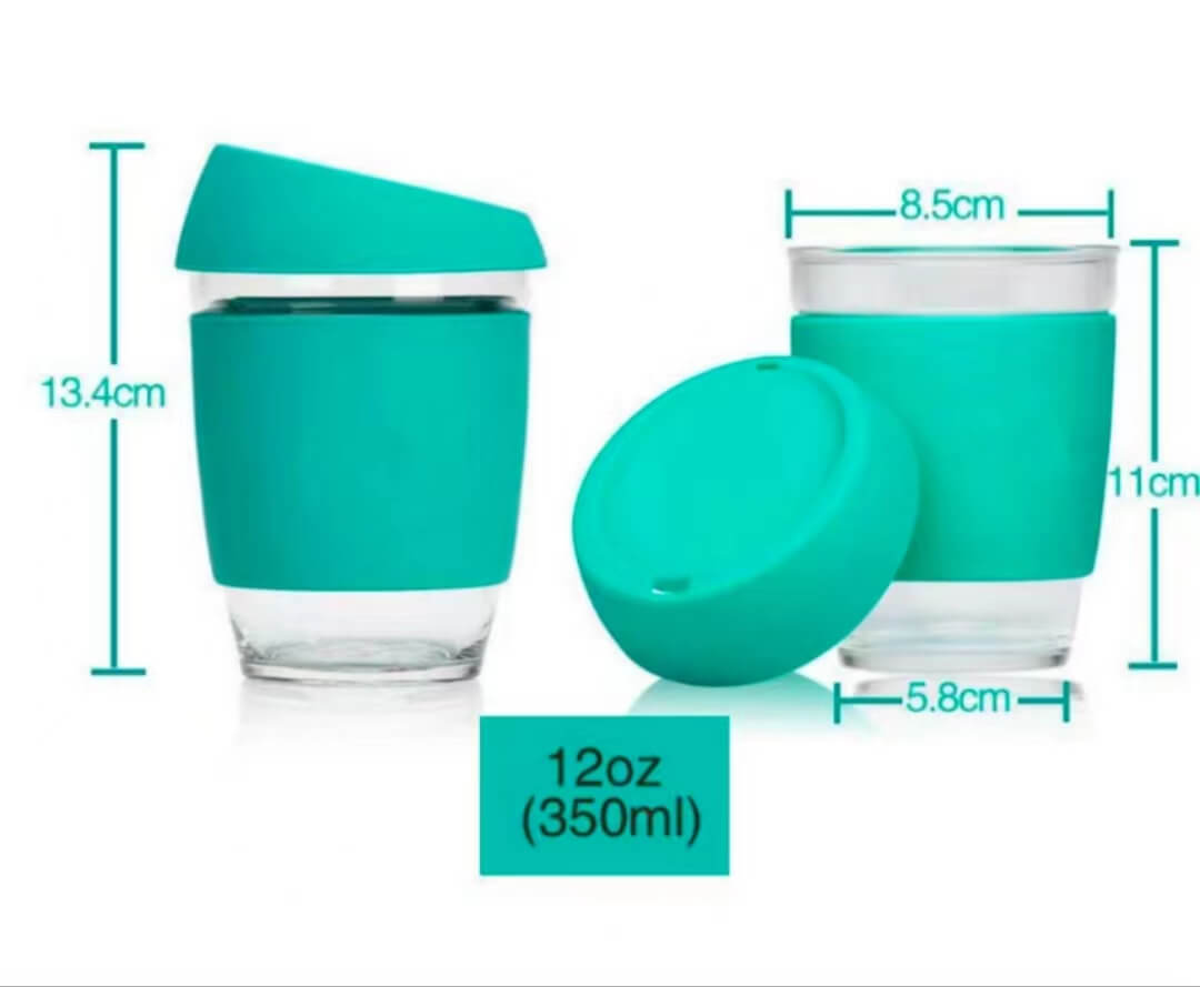 Reusable Glass Travel Mug With Silicone Dolder