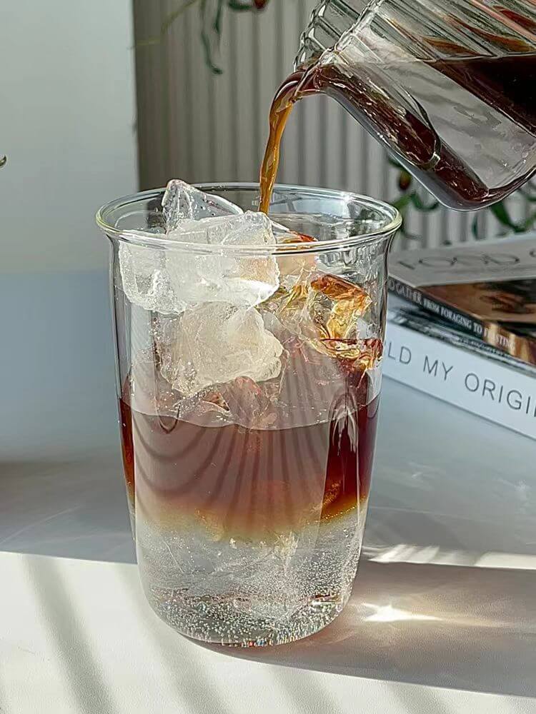 Clear Simple Glass Smoothie Coffee Cup With Straw