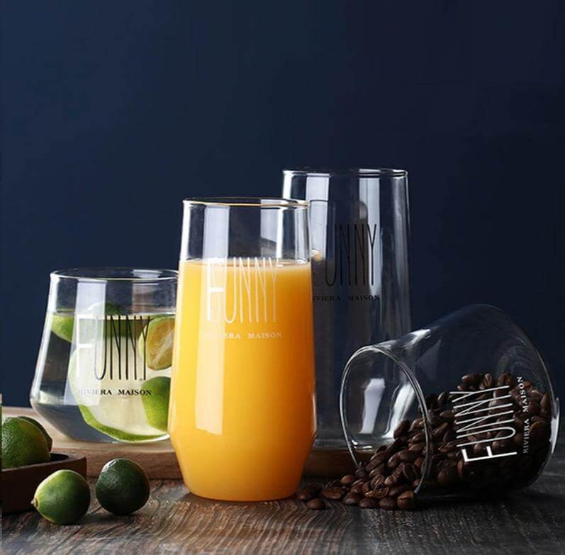 Clear Glass Cocktail Iced Tea Drinking Tumblers