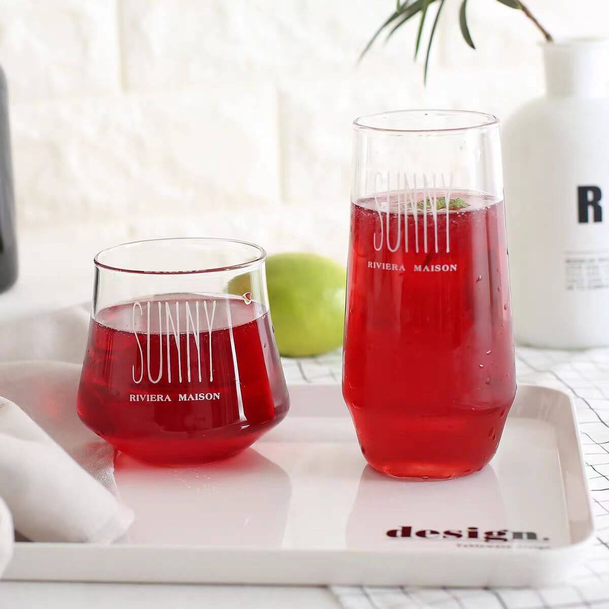 Clear Glass Cocktail Iced Tea Drinking Tumblers